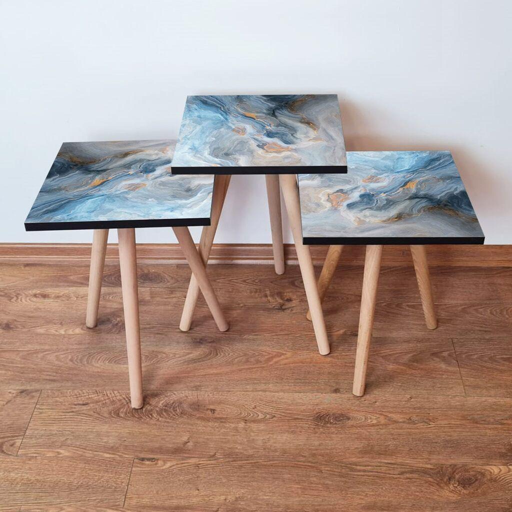 Hanah Home Set klub stočića 3Shp178, 3 komada, Šareni