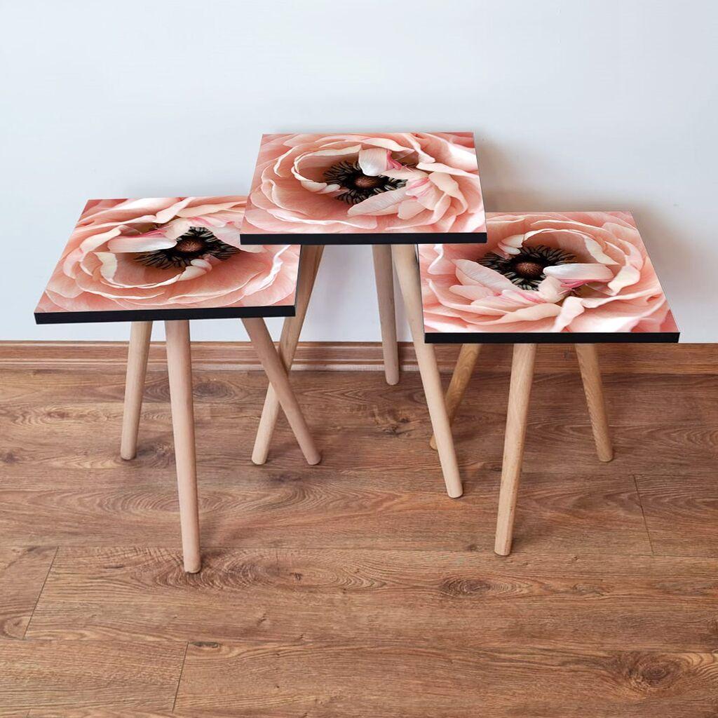 Hanah Home Set klub stočića 3Shp251, 3 komada, Šareni