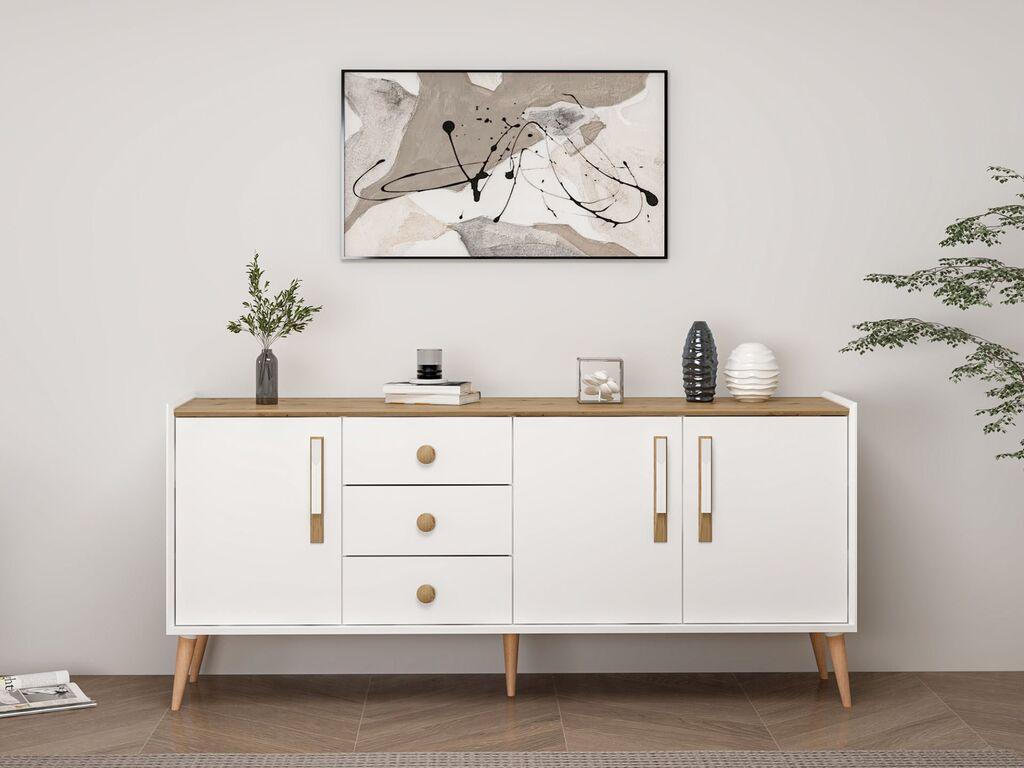 Hanah Home Konzola Mitra, 180x80x45 cm, Bela