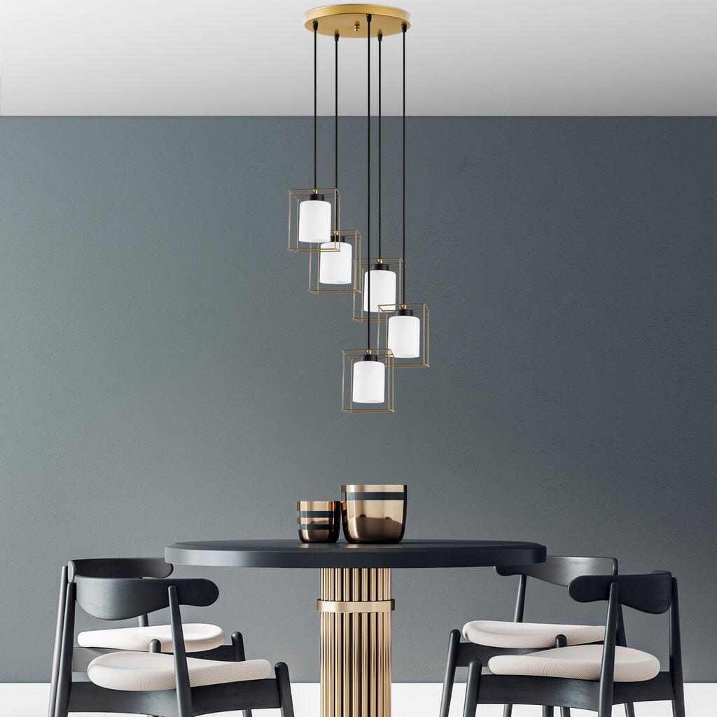 Opviq Luster Swank-702-9, 53x53x113cm, IP20, Zlatno-bele boje