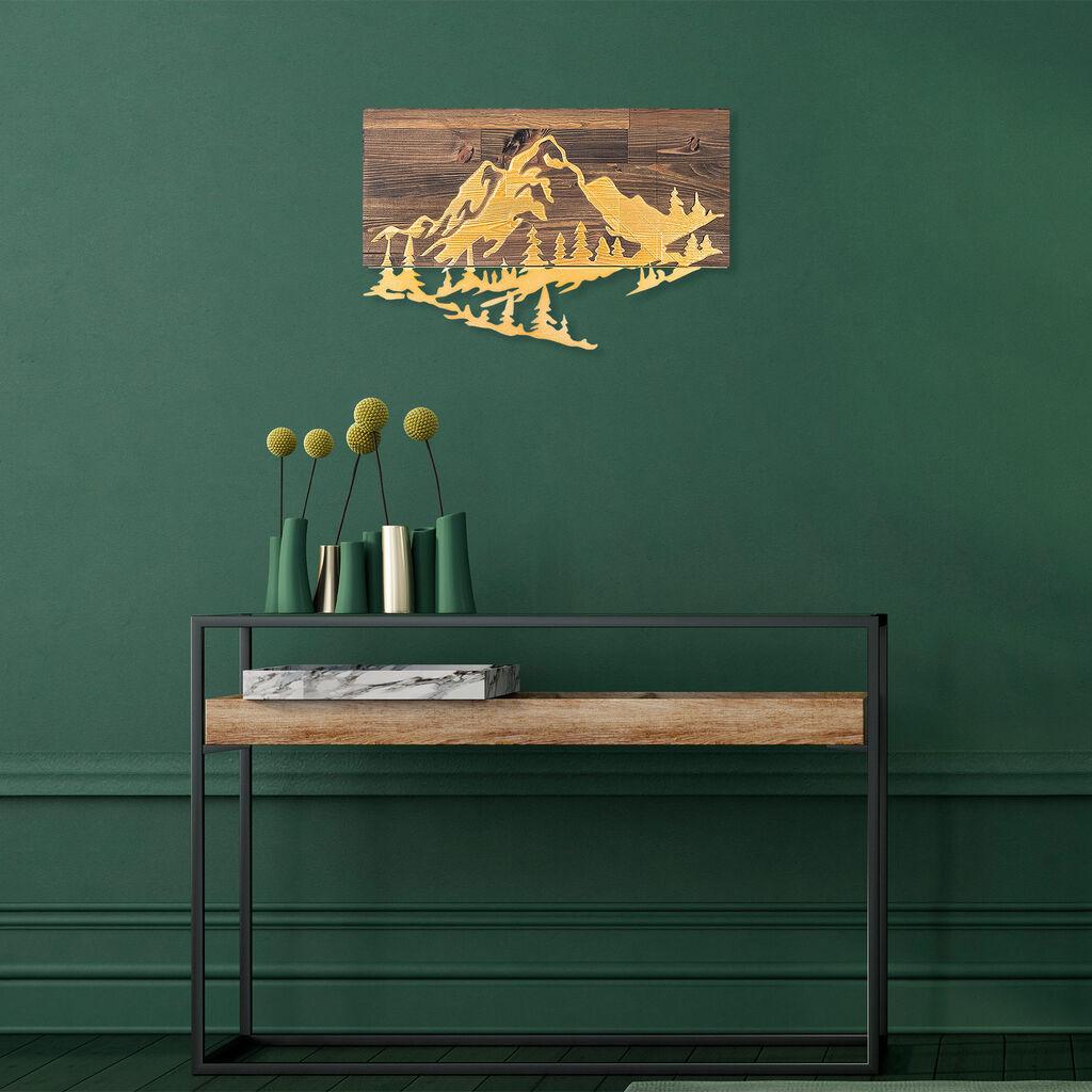Wallity Zidna dekoracija Mountain v2, 38 x 58 cm,  Zlatne boje