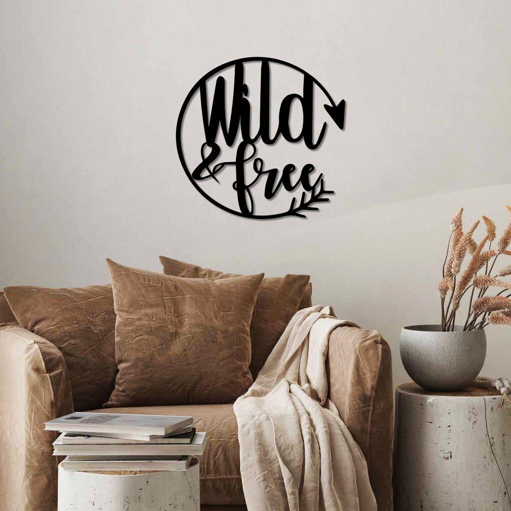 Wallity Zidna dekoracija Wild & Free, 50 x 50 cm,  Crna