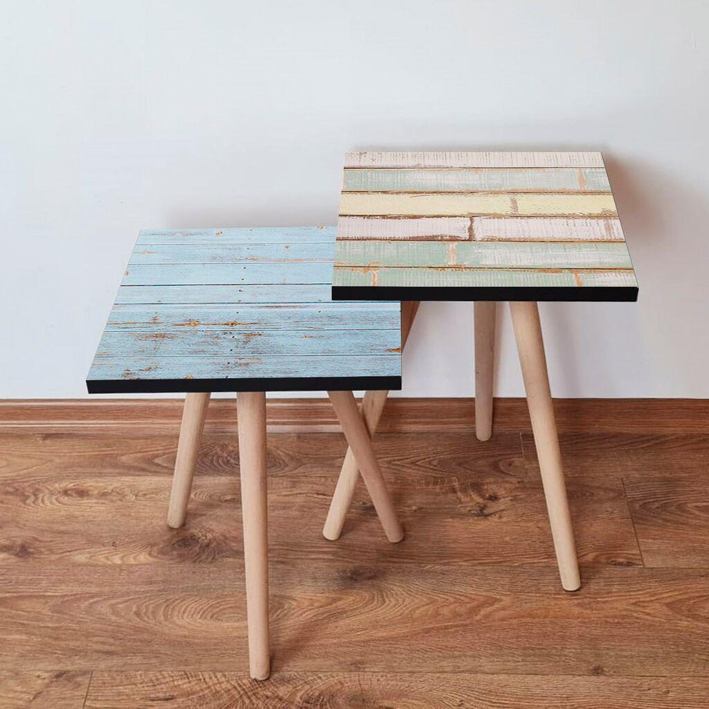 Hanah Home Set klub stočića 2Shp318, 2 komada, Šareni