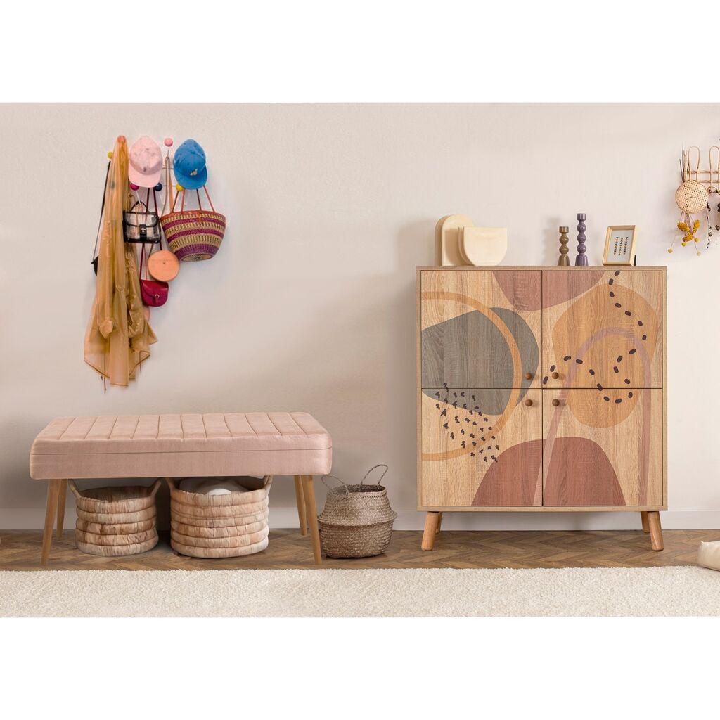 Hanah Home Set Nameštaj za hodnik Multilux Form 0900, Prljavo roze