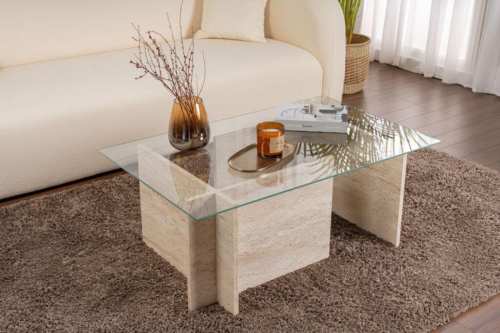 Nordure Klub sto Vetrino, 105x65x40cm, Bež