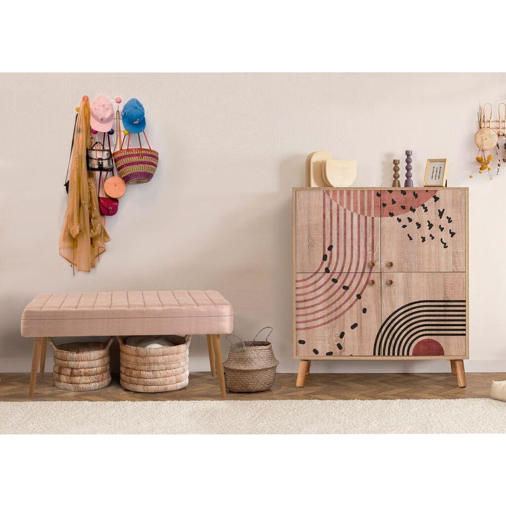 Hanah Home Set Nameštaj za hodnik Multilux 984 0900, Prljavo roze