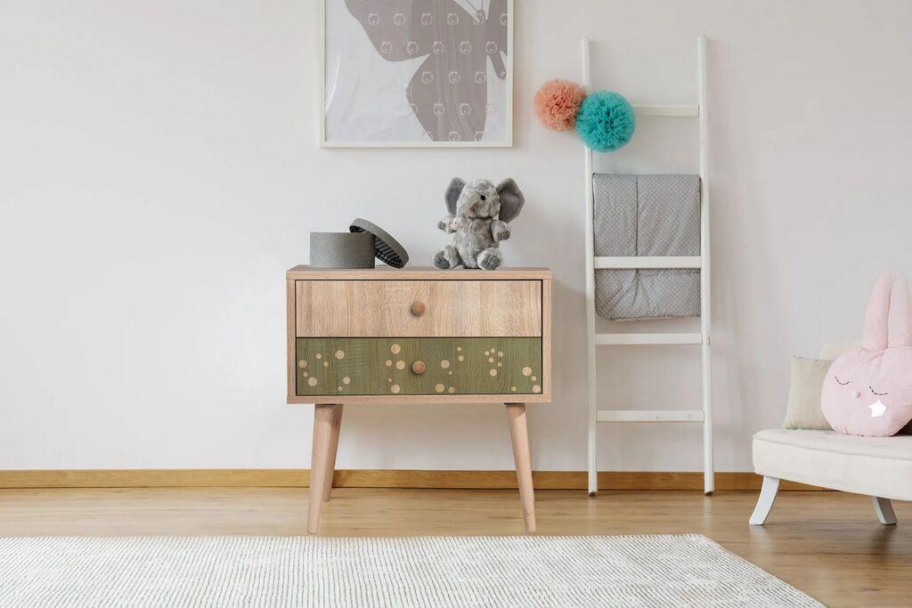 Hanah Home Noćni stočić City Two Dino, 60x61x40 cm, Zeleni