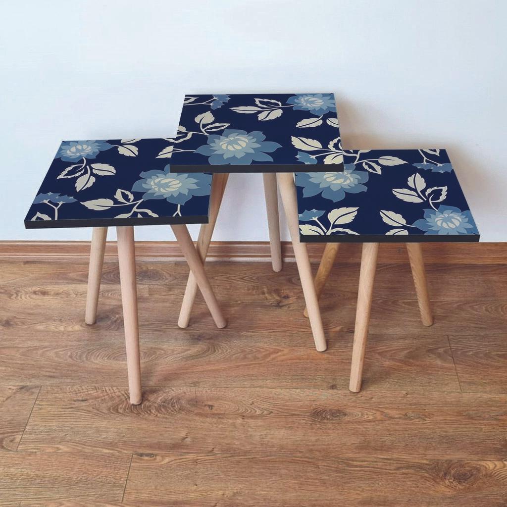 Hanah Home Set klub stočića 3Shp60, 3 komada, Šareni