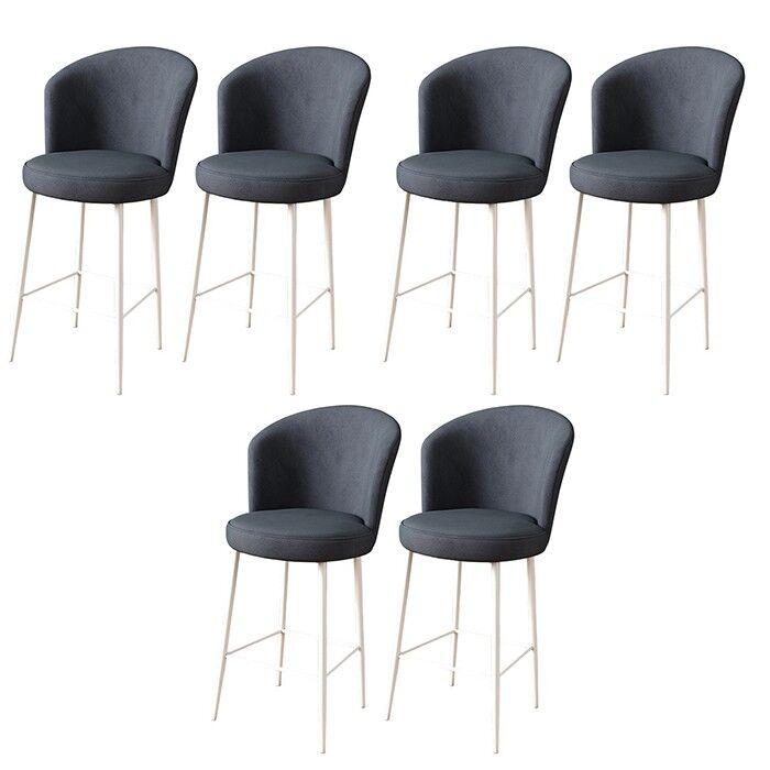 Hanah Home Set barskih stolica Alte, 6 komada, Antracit-beli