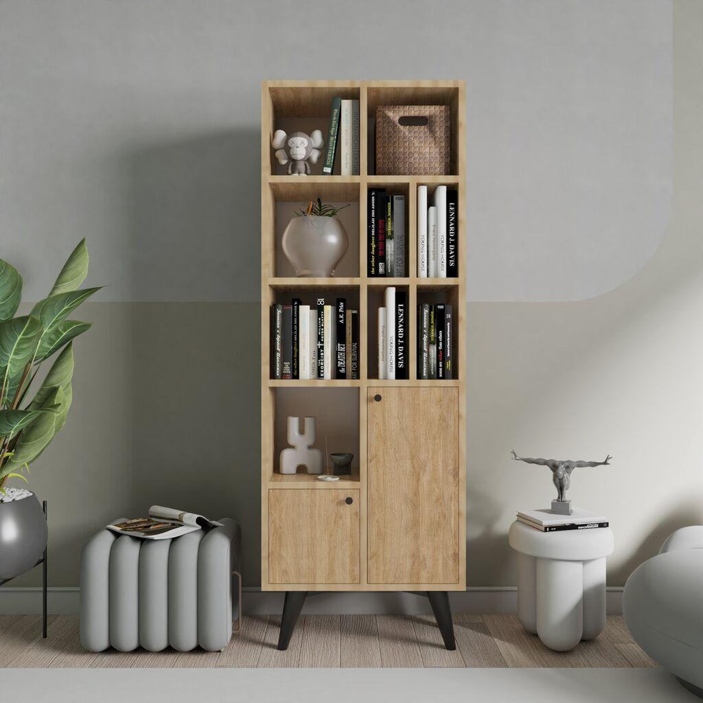 Hanah Home Polica za knjige Kiato, 60x170x30 cm, Hrast