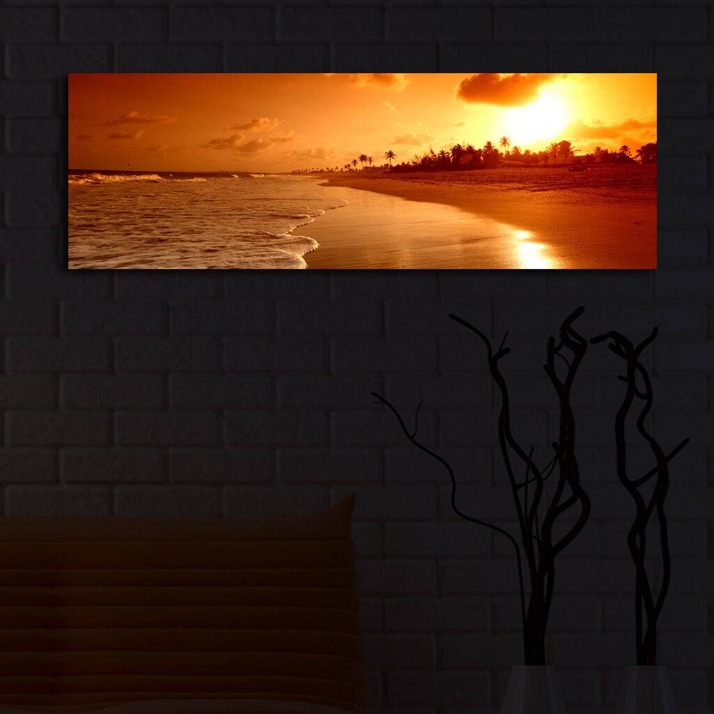 Wallity Slika na platnu sa LED osvetljenjem 30x90cm