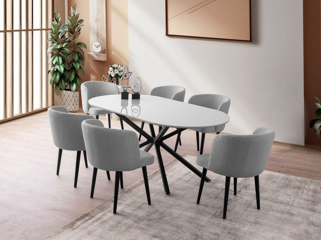 Hanah Home Trpezarijski sto Aura-3013, 180x90x79 cm, Svetlosivi
