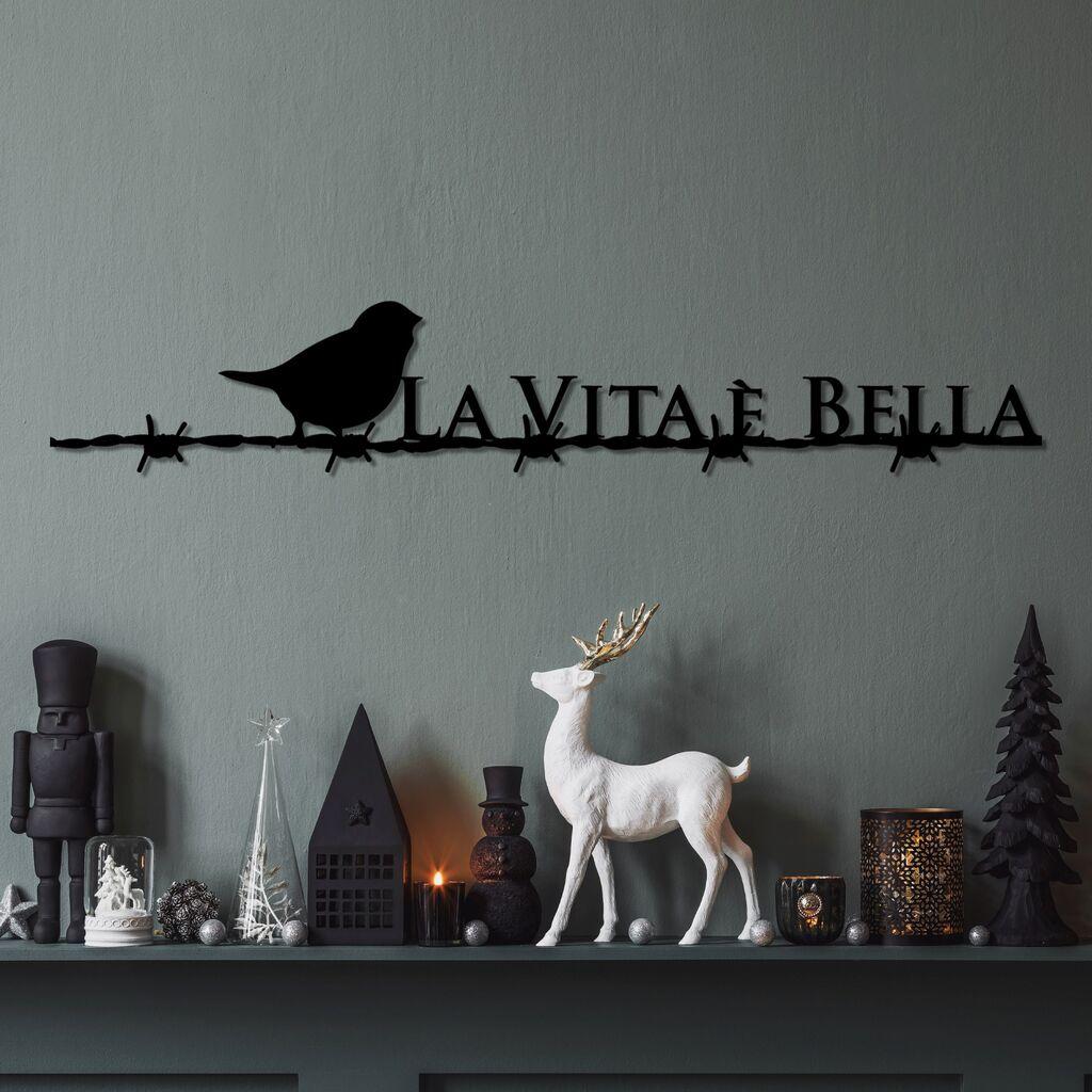 Wallity Zidna dekoracija Vita E Bella 4, 86 x 15 cm,  Crna