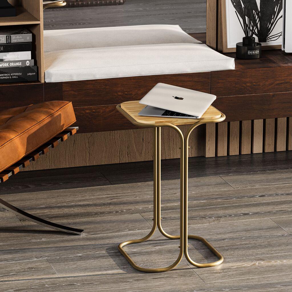 Hanah Home Klub sto Shb-001-C, 30x52x30 cm, Zlatne boje