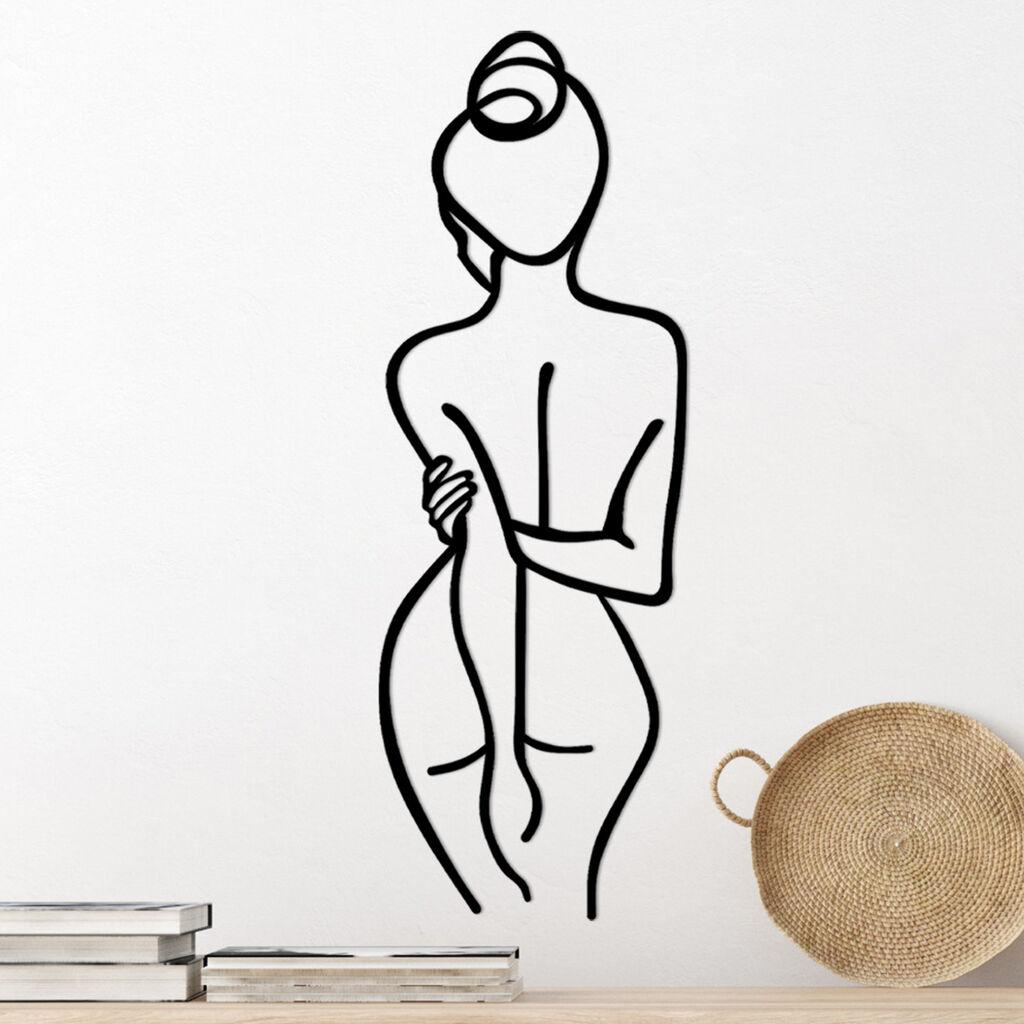 Wallity Zidna dekoracija Woman Body, 72x0.15x26 cm, 1.5 mm, Crna