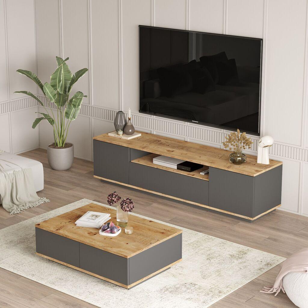 Hanah Home Set TV komoda i klub sto FR17-AA, Antracit