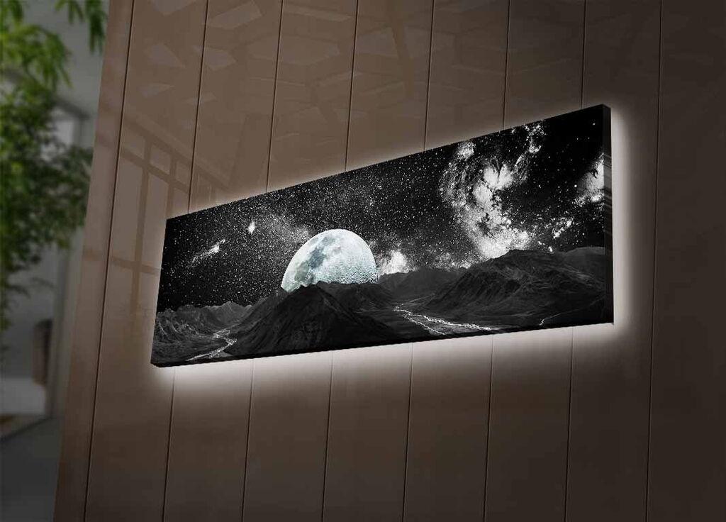 Wallity Slika na platnu sa LED osvetljenjem 30x90cm