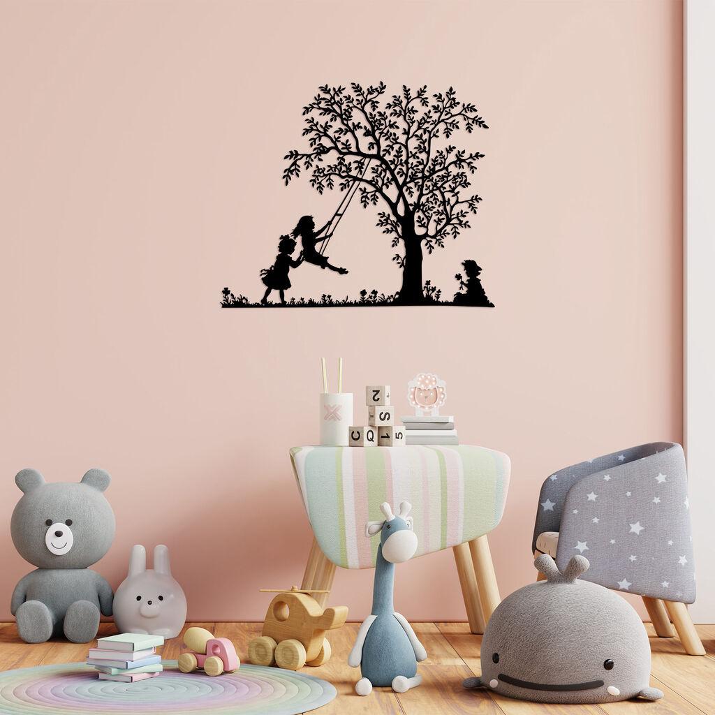 Wallity Zidna dekoracija Swing And Kids, 69x57 cm, 1.5 mm, Crna