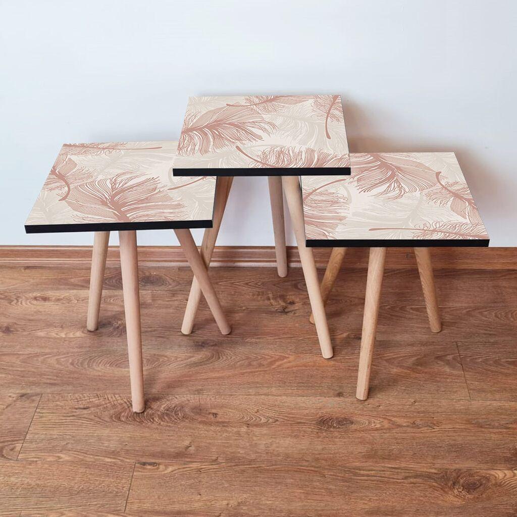 Hanah Home Set klub stočića 3Shp188, 3 komada, Šareni