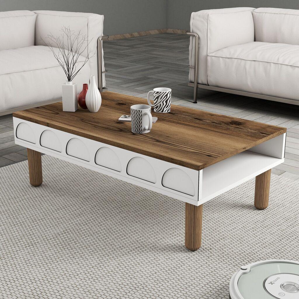Hanah Home Klub sto Bohem 852, 180x35.6x60 cm, Smeđe-beli
