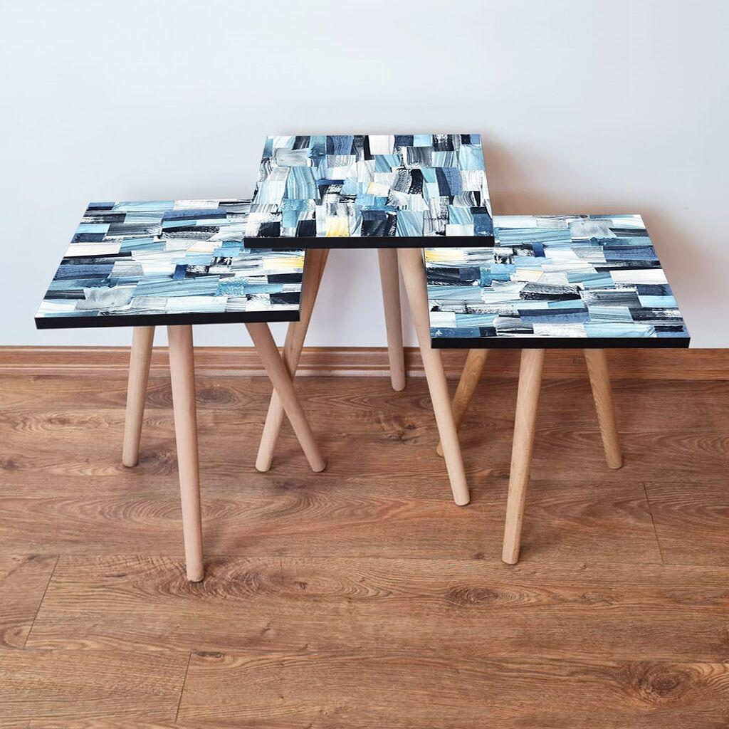 Hanah Home Set klub stočića 3Shp82, 3 komada, Šareni