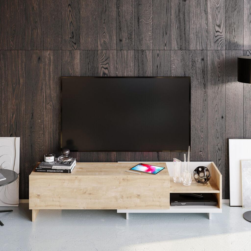 Hanah Home TV Komoda Parion, 165x41x35 cm, Belo-Bež