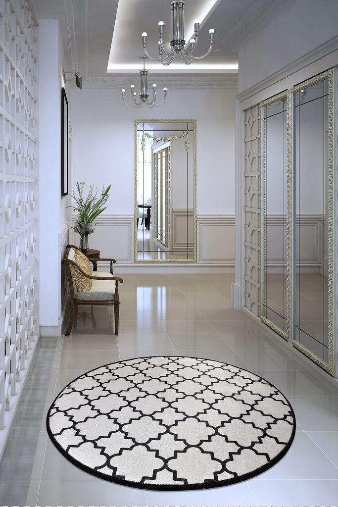 Conceptum Hypnose Tepih Kupa, O100 cm, Crno-beli