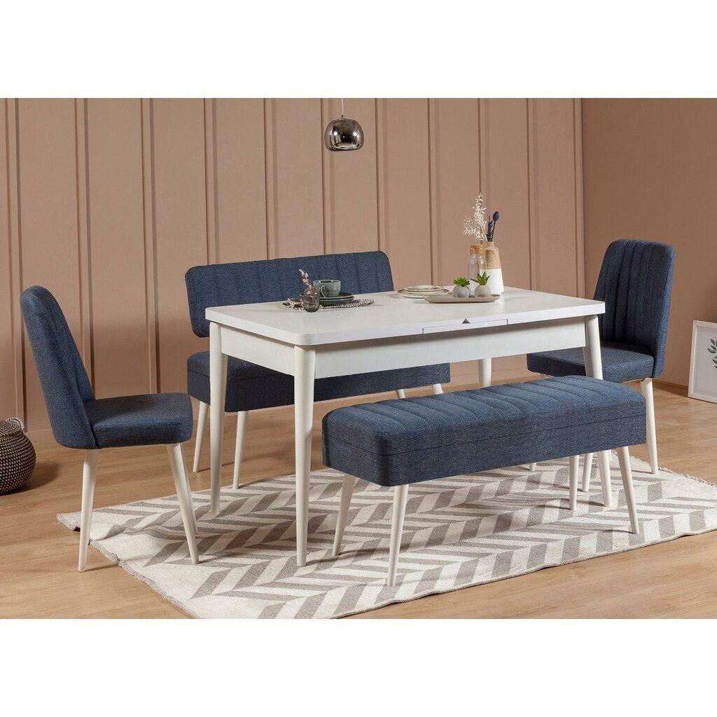 Hanah Home Set trpezarijski sto i stolice Vina 1048-4, Krem