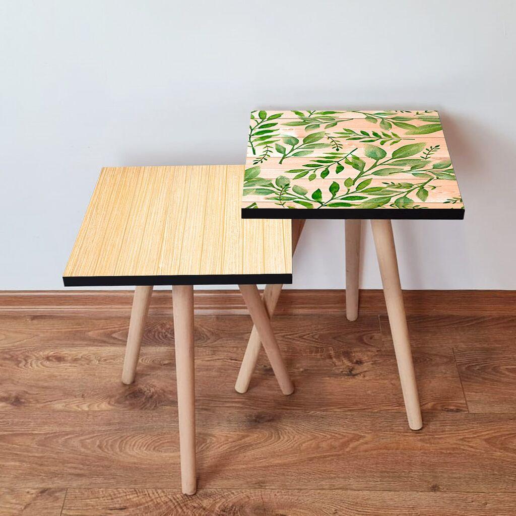 Hanah Home Set klub stočića 2Shp254, 2 komada, Šareni
