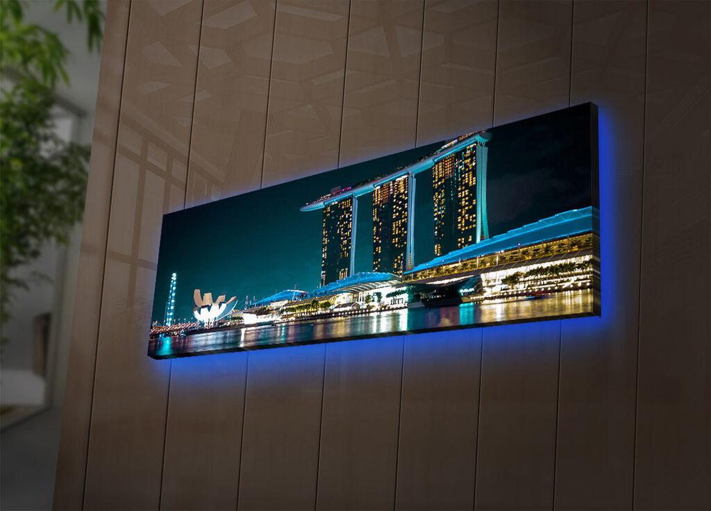 Wallity Slika na platnu sa LED osvetljenjem 30x90cm