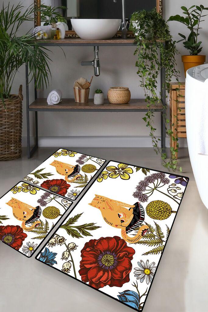 L'essentiel Maison Set 3 prostirke za kupatilo Šareni
