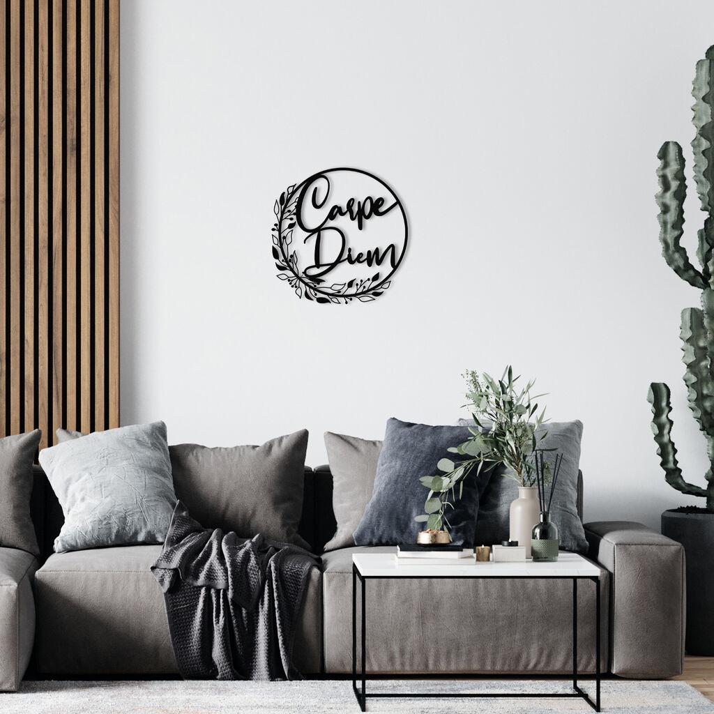 Wallity Zidna dekoracija Carpe Diem, 48 x 48 cm,  Crna