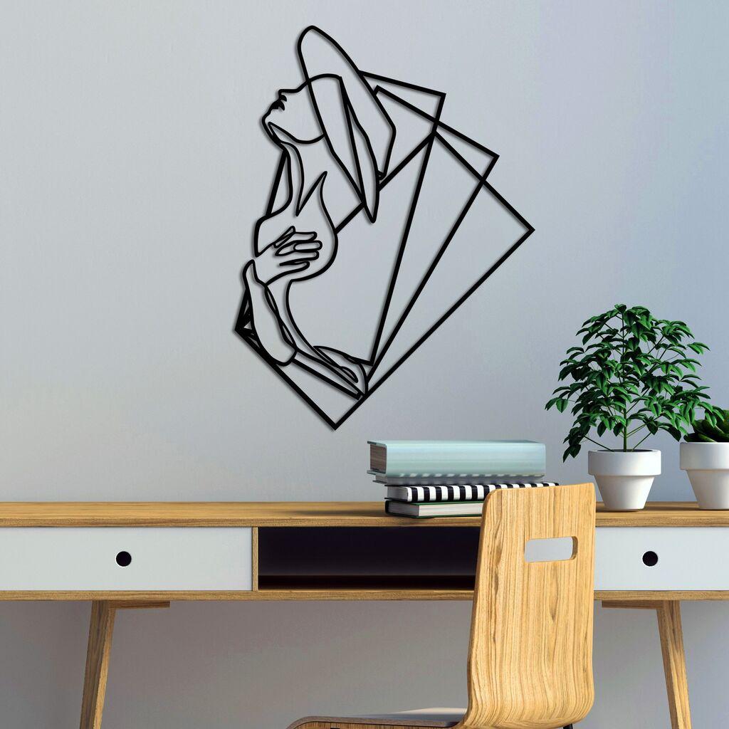 Wallity Zidna dekoracija Woman 1 - L, 70 x 52 cm,  Crna