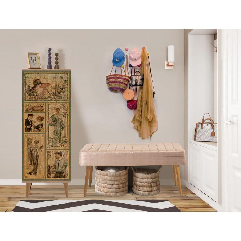 Hanah Home Set Nameštaj za hodnik Filinta 732 0900, Prljavo roze