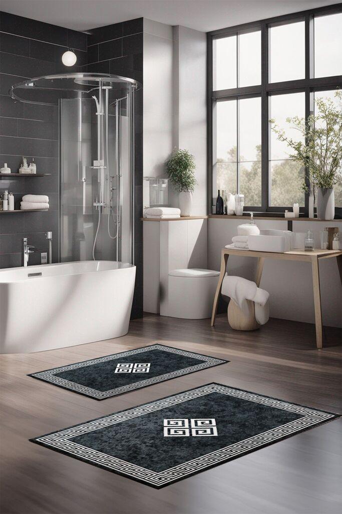 L'essentiel Maison Set Podloga za kupatilo CT-5068, Crno-beli