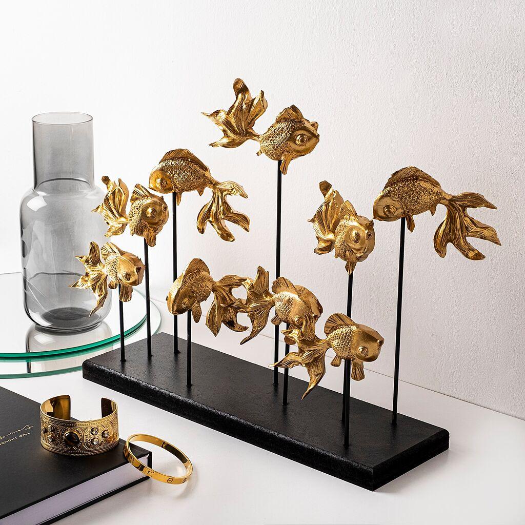 Aberto Design Stona dekoracija Goldfish 1, Zlatne boje