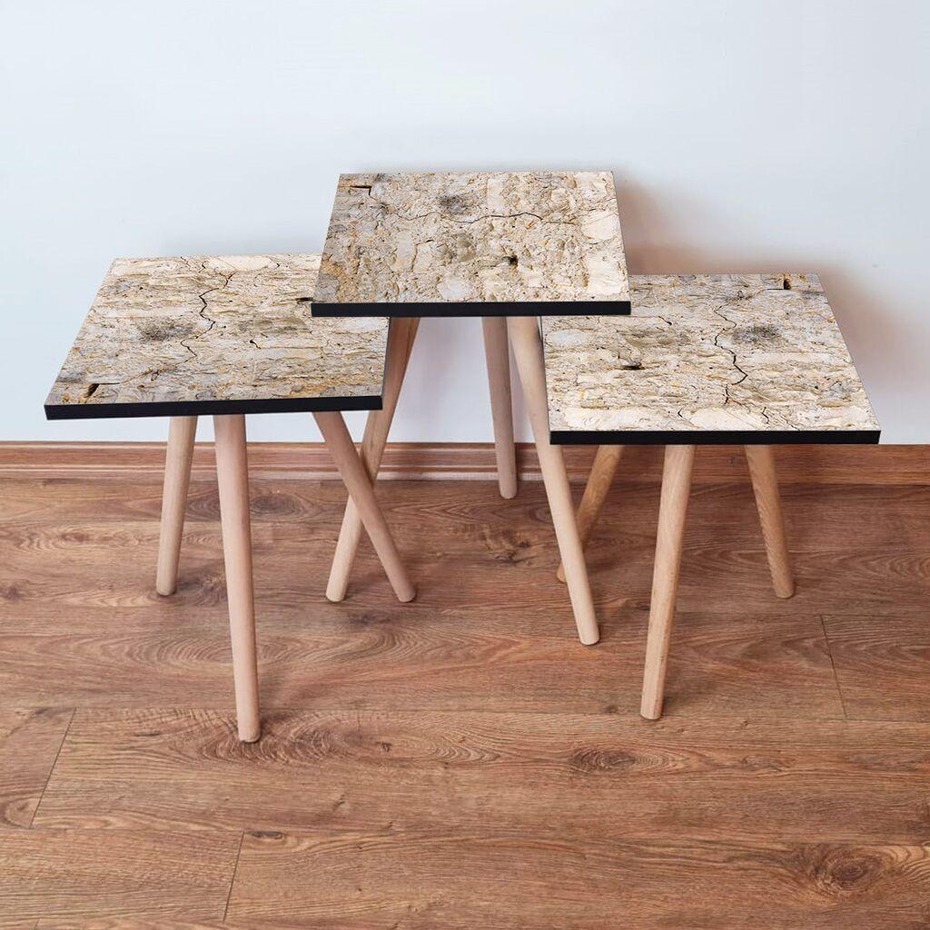 Hanah Home Set klub stočića 3Shp67, 3 komada, Šareni