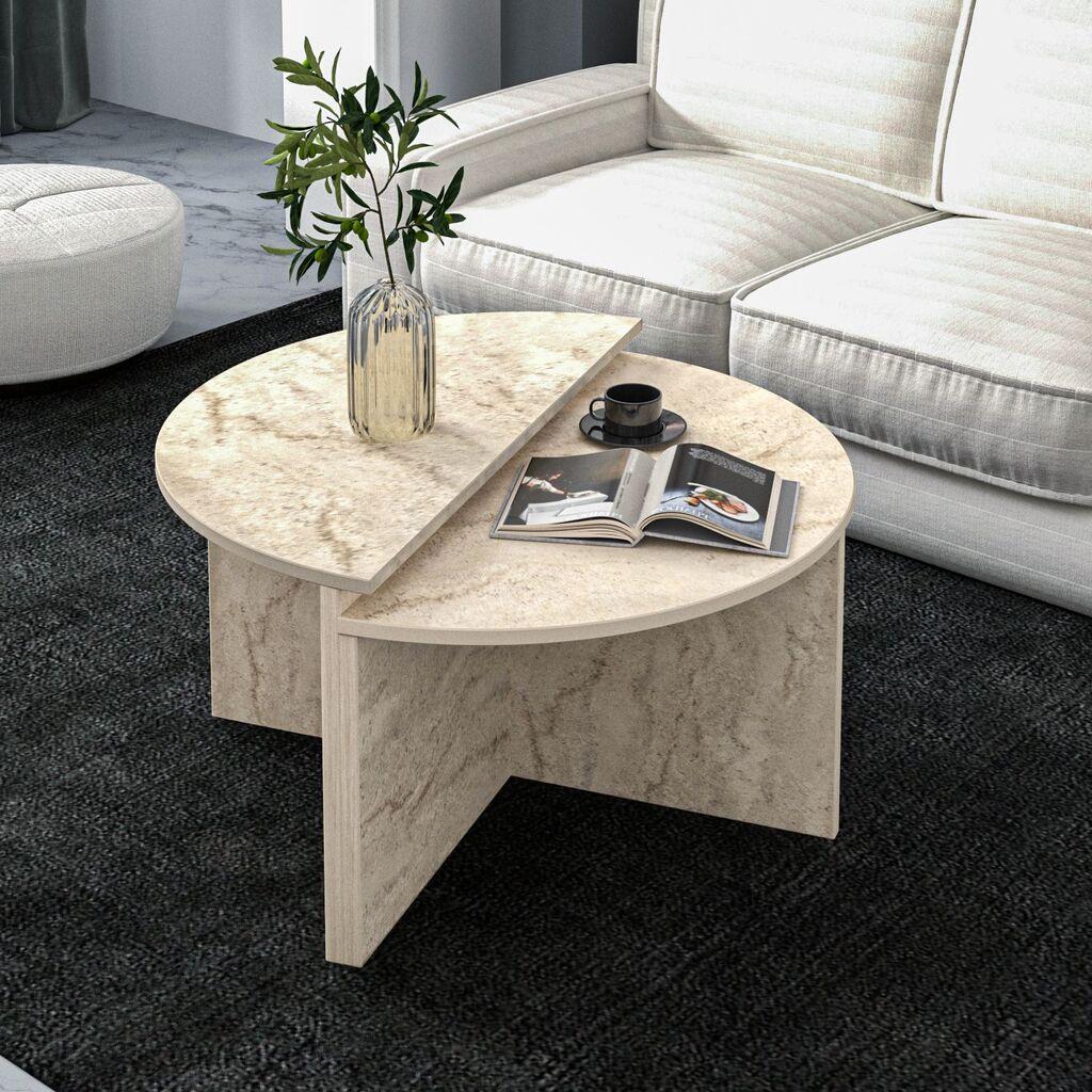 Hanah Home Set klub stolova Dolunay, 70x51.8x38 cm, 2 dela, Bež