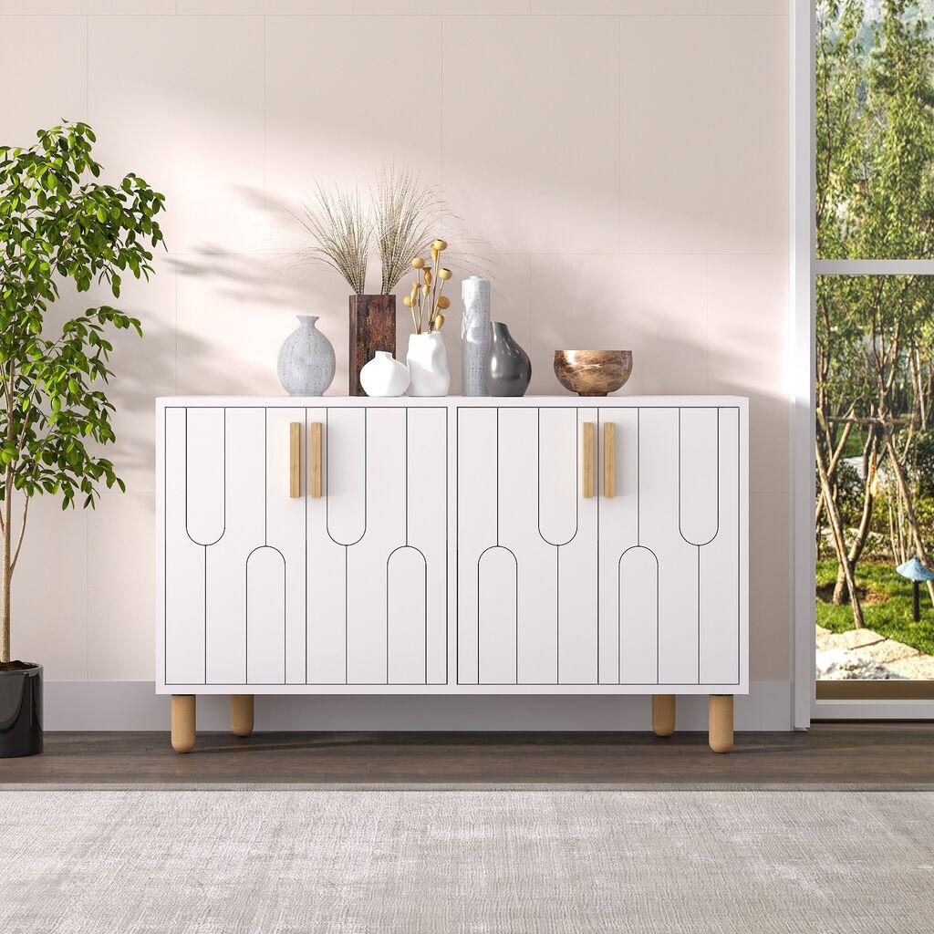 Hanah Home Konzola Vincent, 120x73,6x29,6  cm, Bela