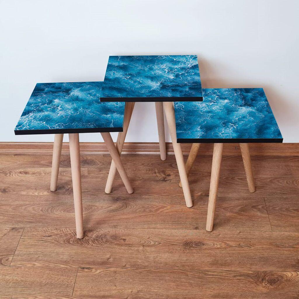 Hanah Home Set klub stočića 3Shp357, 3 komada, Šareni