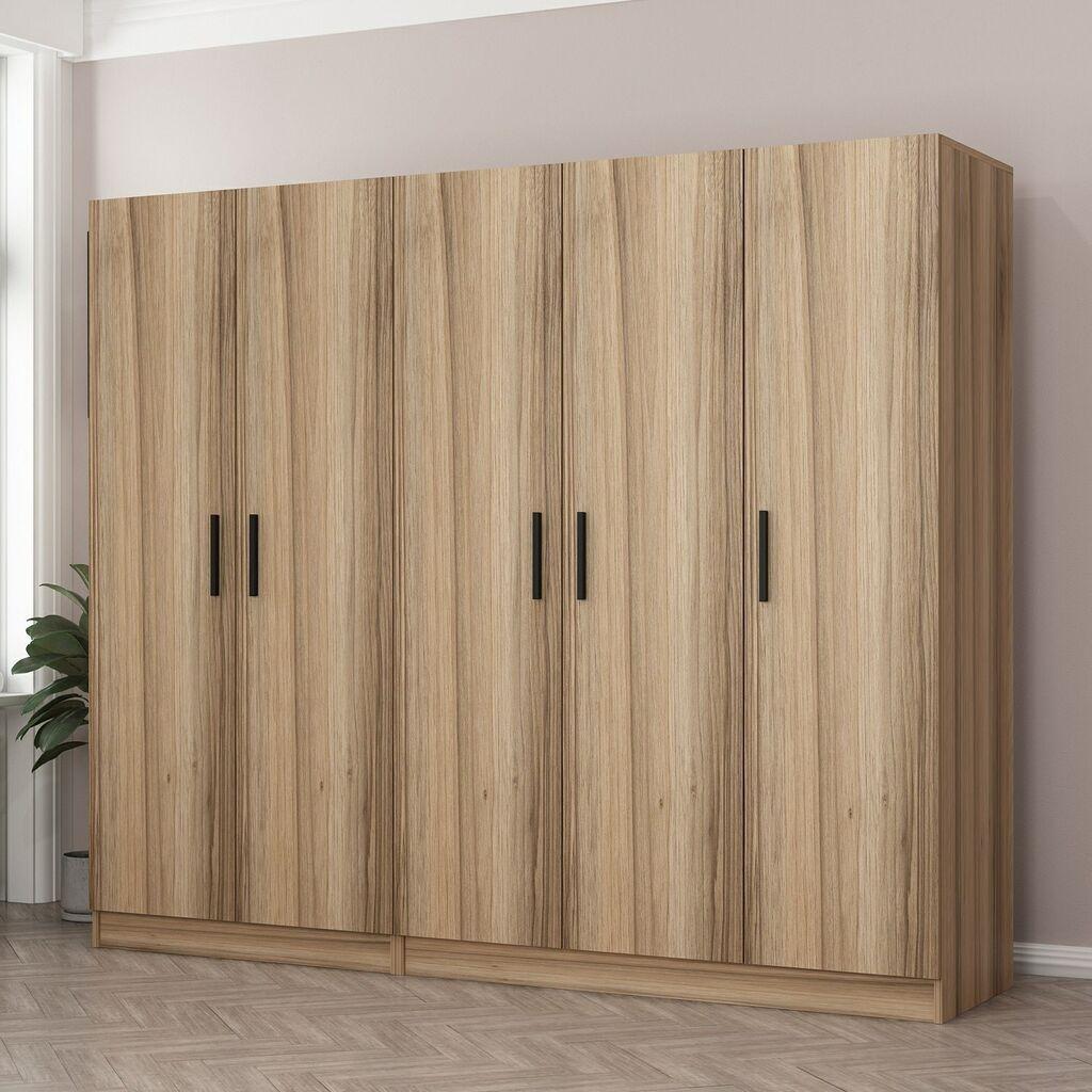 Hanah Home Garderober Kale-7629, 225x210x52 cm, Braon-sivi