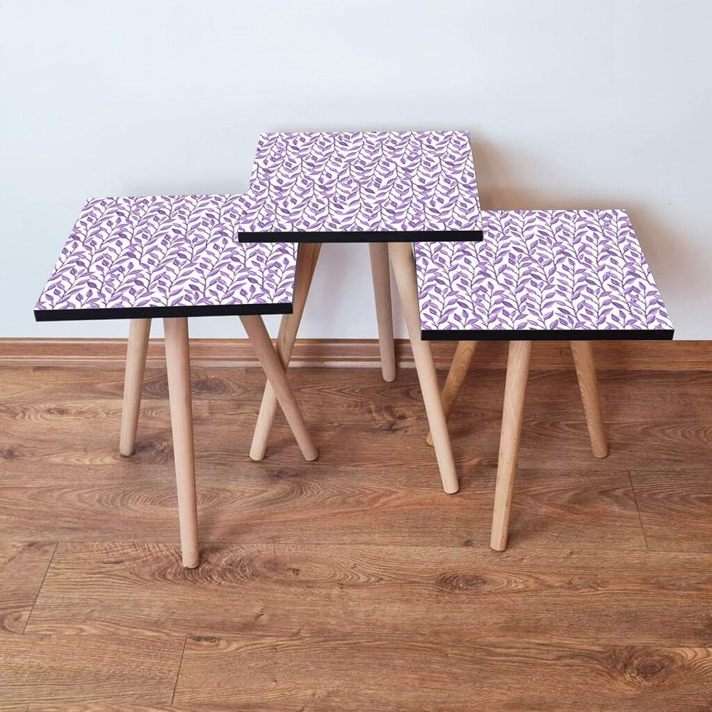 Hanah Home Set klub stočića 3Shp247, 3 komada, Šareni