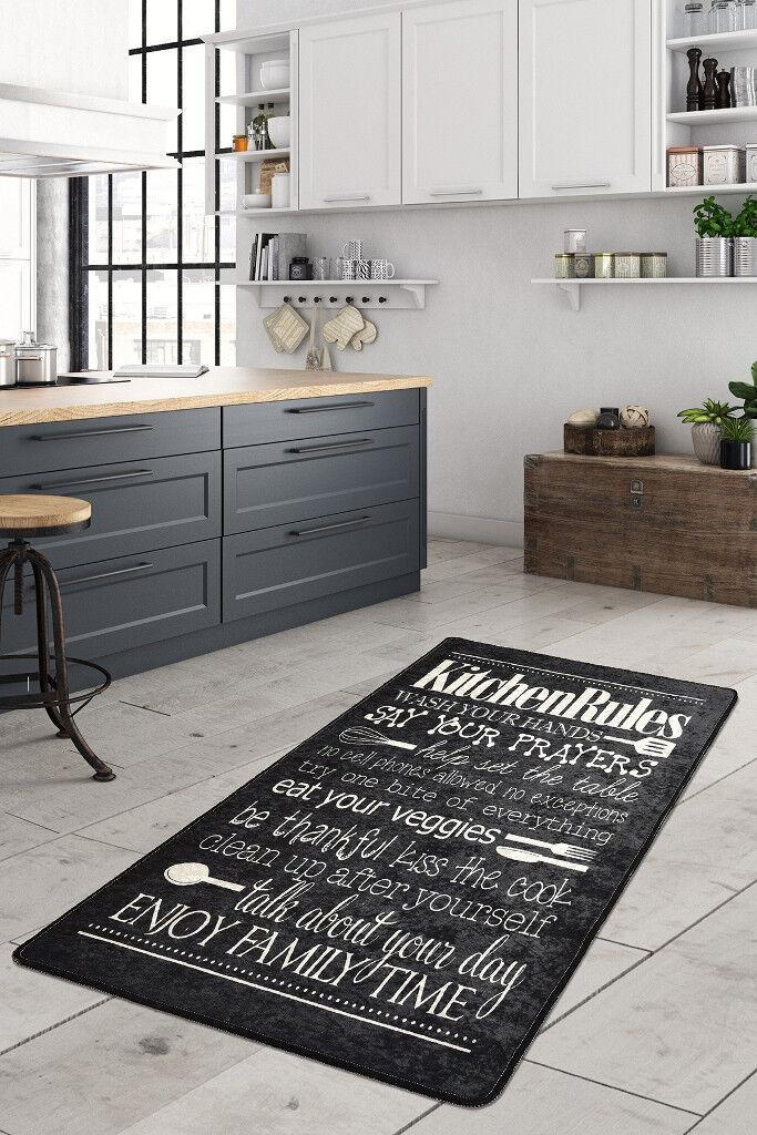 Conceptum Hypnose Tepih Kitchen, 100x200cm, Crni