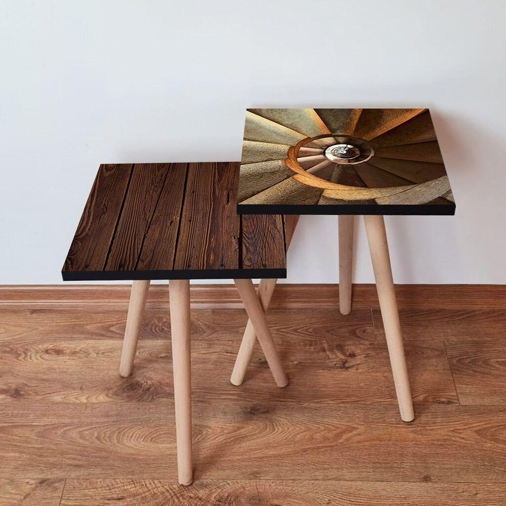 Hanah Home Set klub stočića 2Shp283, 2 komada, Šareni