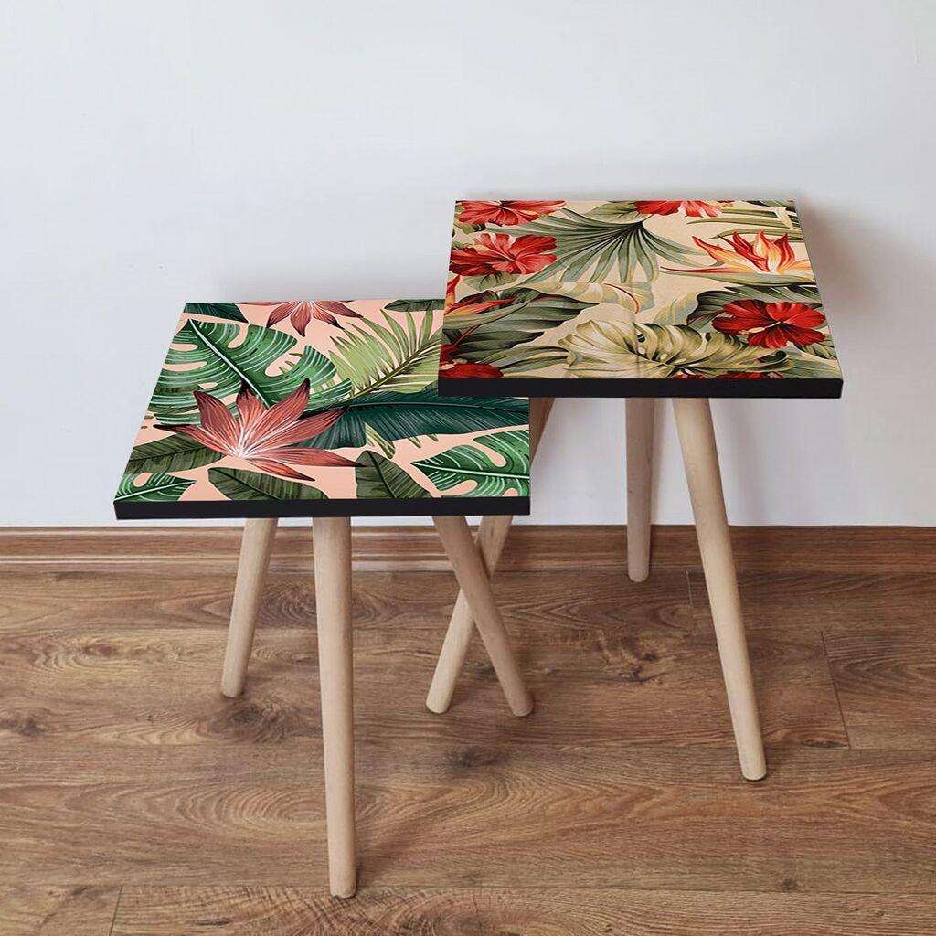 Hanah Home Set klub stočića 2Shp238, 2 komada, Šareni