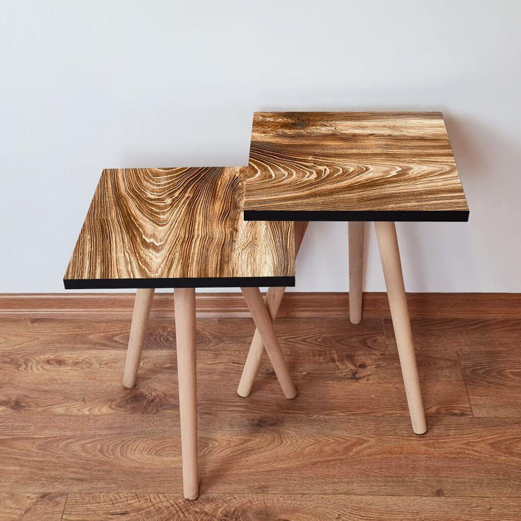 Hanah Home Set klub stočića 2Shp407, 2 komada, Šareni