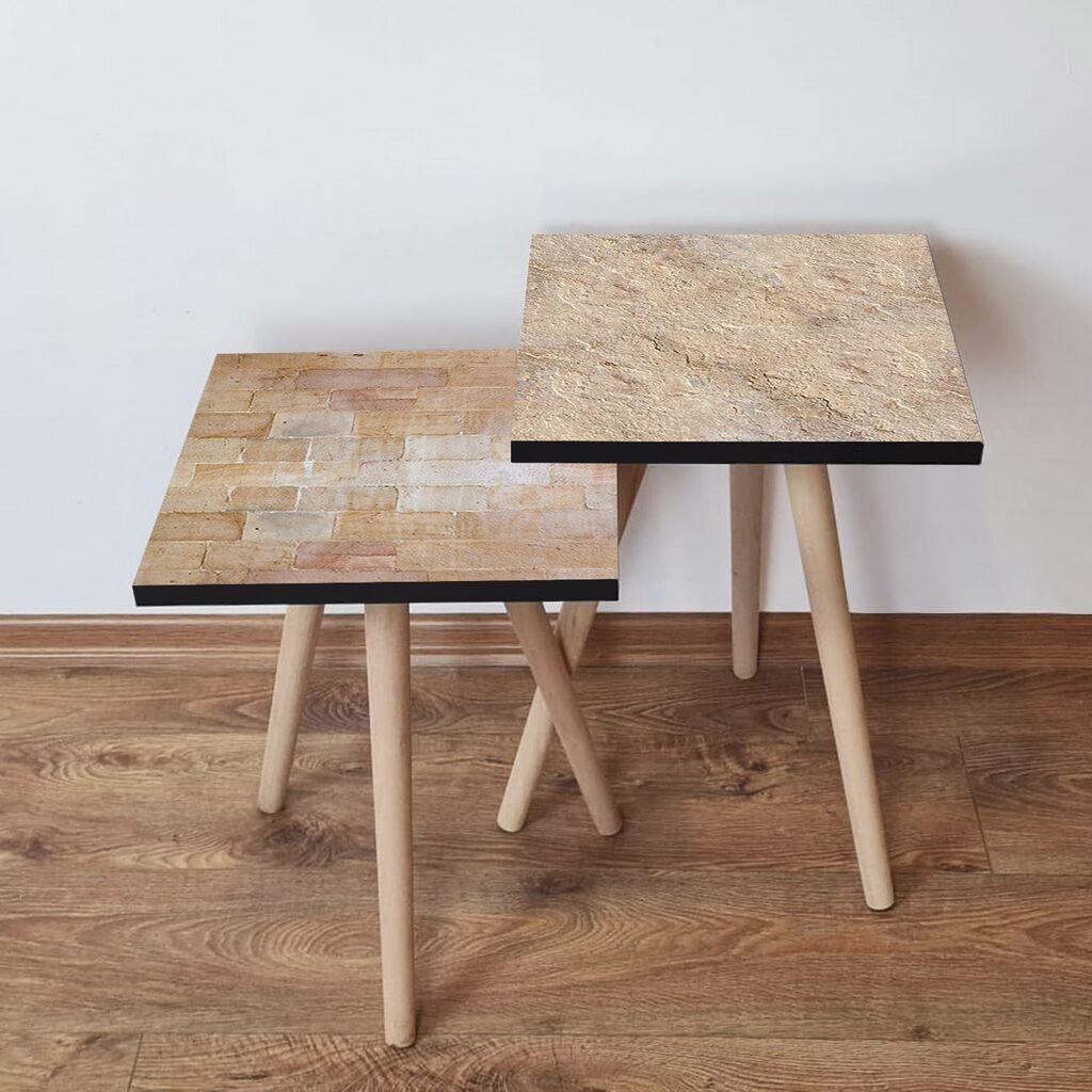 Hanah Home Set klub stočića 2Shp236, 2 komada, Šareni