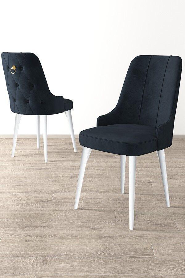 Hanah Home Set stolica Newa, 46x94x46 cm, 6 komada, Antracit-bele