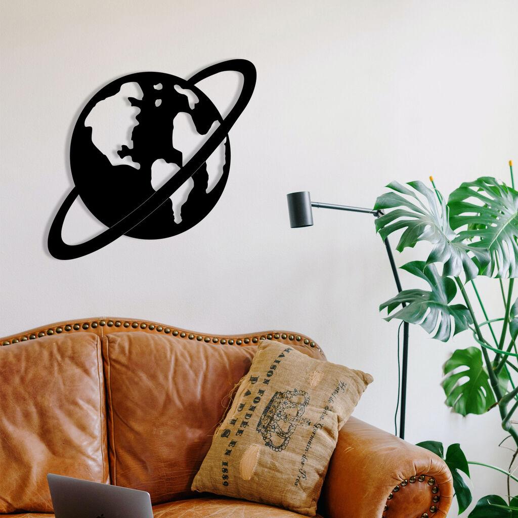 Wallity Zidna dekoracija Planet - M122, 70 x 67 cm,  Crna