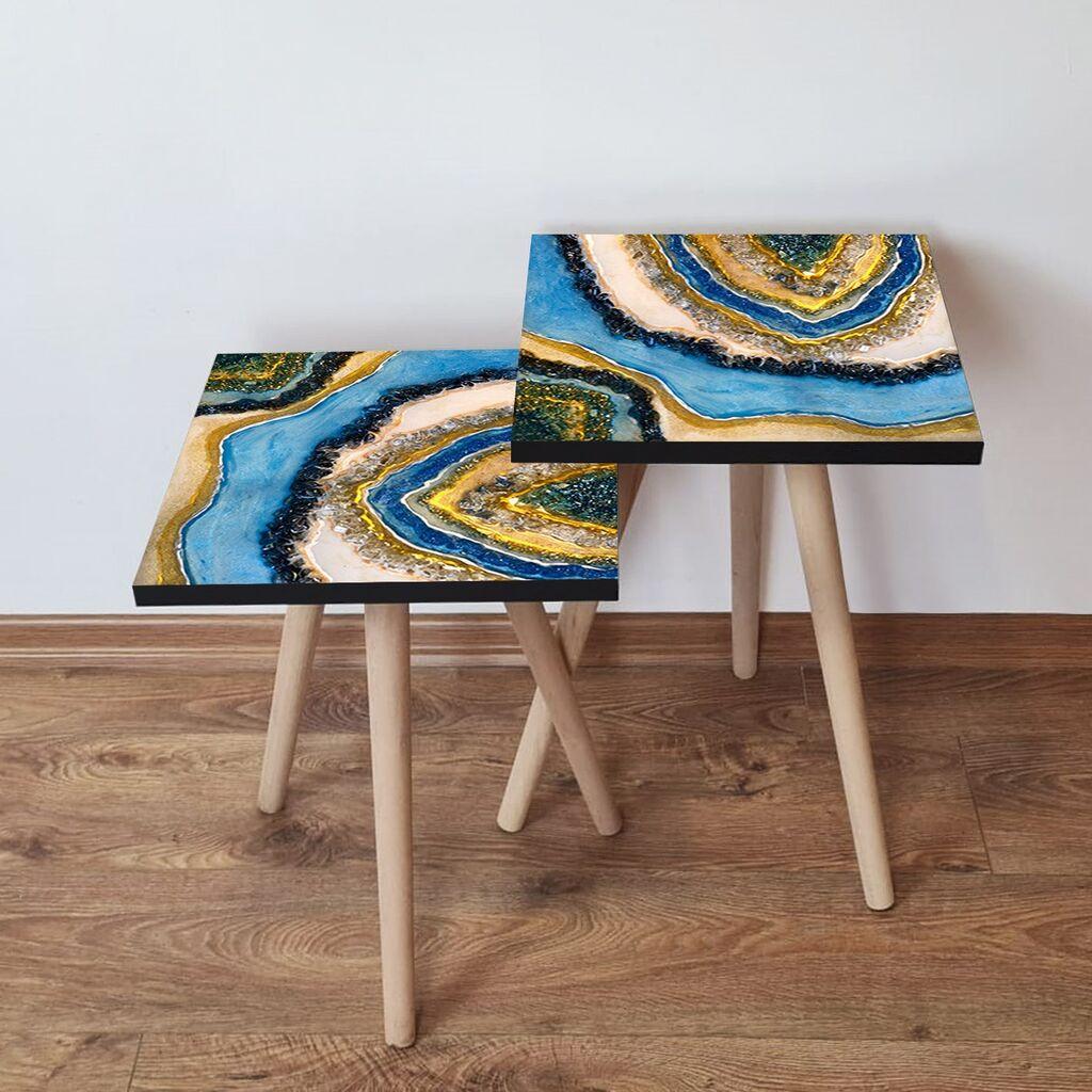 Hanah Home Set klub stočića 2Shp47, 2 komada, Šareni